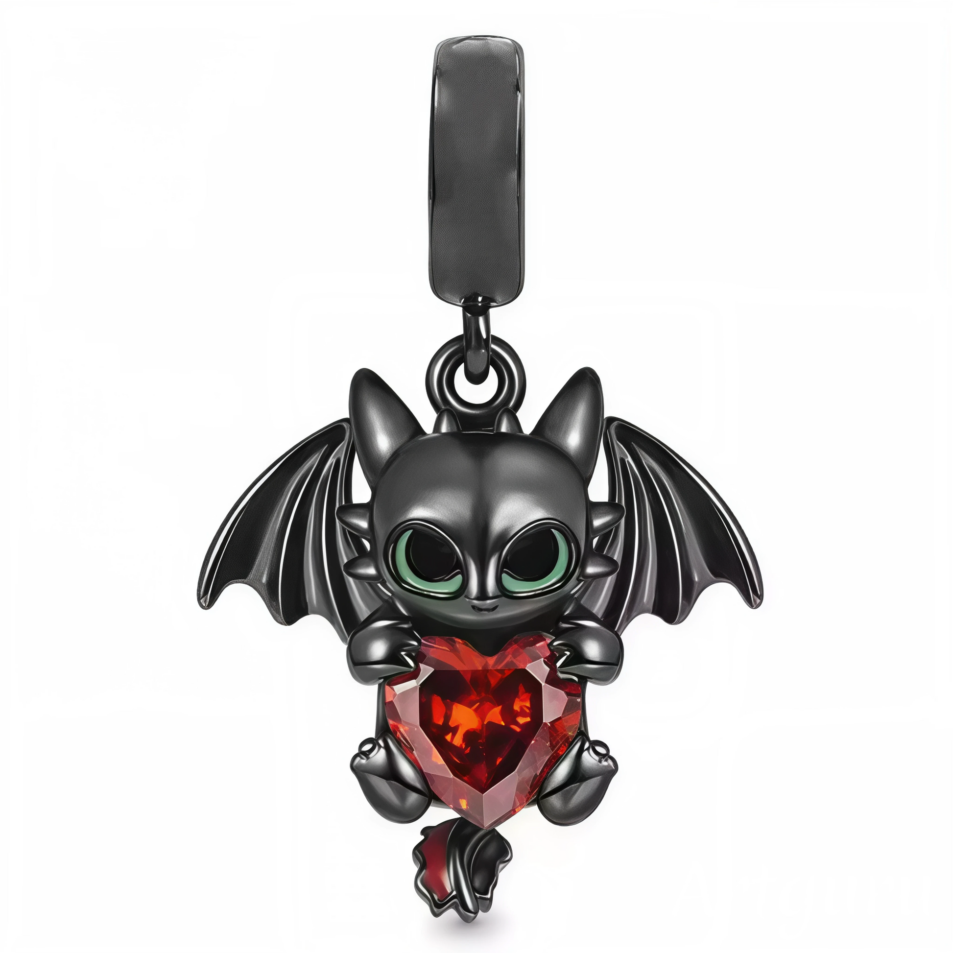 Craquez pour ce charm pendentif attendrissant représentant Krokmou, ailes déployées, tenant un cœur rouge éclatant entre ses pattes. Symbole d’amour fidèle et de tendresse farouche, ce bijou en argent 925 capture toute la douceur cachée derrière le regard perçant du célèbre dragon. Une pièce à la fois pleine de caractère et d’émotion, parfaite pour exprimer un lien unique.