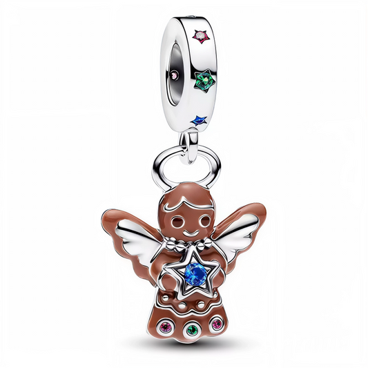 Ajoutez une touche de douceur et de magie à votre collection avec ce charm pendentif rond en Argent 925 (S925) représentant un pain d’épice ailé, symbole gourmand et féérique des fêtes. Ce bijou délicatement travaillé incarne l’esprit chaleureux et enchanté de la saison, avec un design fin et des détails pleins de charme.
