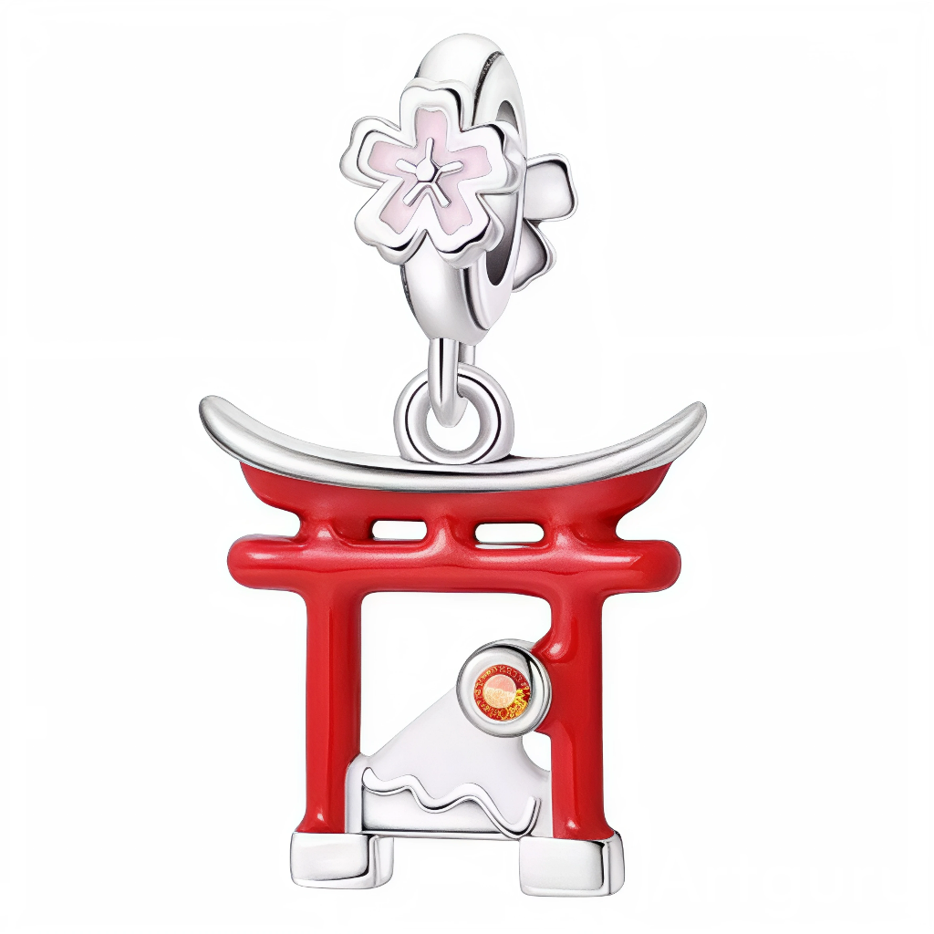 Inspiré des temples traditionnels japonais, ce charm en forme de portail Torii symbolise le passage vers le sacré et la paix intérieure. Réalisé en argent 925, il allie raffinement et spiritualité pour un bijou empreint de sens. Idéal pour les passionnés de culture japonaise ou pour ajouter une touche zen à votre bracelet.