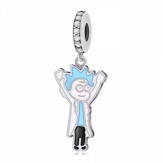 Affichez votre joie interdimensionnelle avec ce charm pendentif en argent 925 représentant Rick Sanchez en pleine extase cosmique, les bras levés au ciel. Fidèle à l’esprit provocateur de Rick et Morty, ce bijou capture un rare moment d’euphorie chez le célèbre scientifique fou. Parfait pour celles et ceux qui veulent célébrer la folie joyeuse et le génie incontrôlable de Rick.
