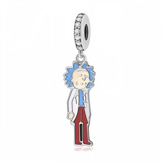 Adoptez l'attitude décalée et brillante de Rick Sanchez avec ce charm pendentif en argent 925, représentant l'intégralité du personnage dans sa fameuse blouse blanche de scientifique. Ce bijou capture l'essence de Rick, un génie sans filtre et un aventurier interdimensionnel, toujours prêt à défier les lois de la science et de la moralité. Un must-have pour ceux qui veulent afficher leur admiration pour ce personnage complexe et iconoclaste de Rick et Morty.