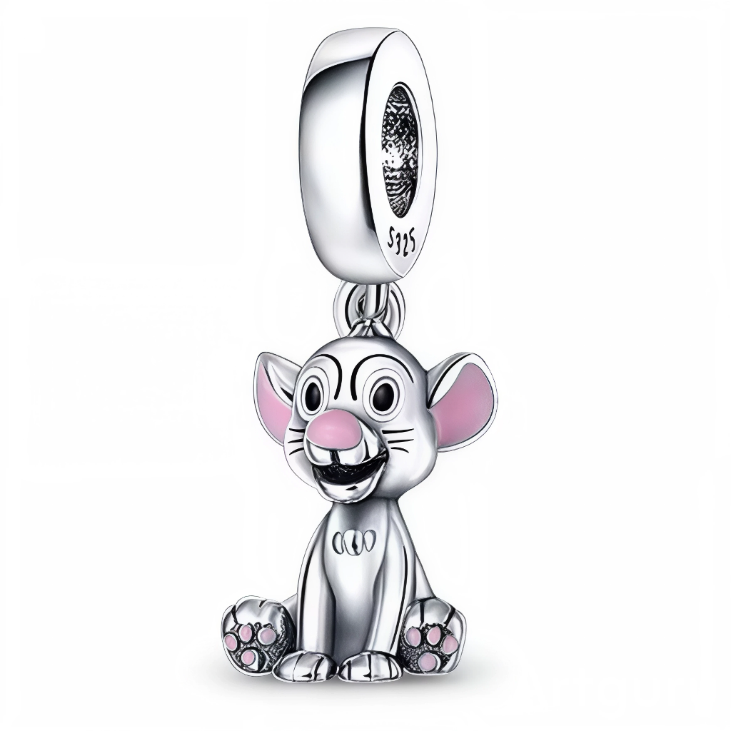 Célébrez l’héritage du Roi Lion avec ce charm Simba. Sculpté en argent sterling, il représente le courage et la force de ce personnage emblématique, un ajout parfait pour les amoureux de Disney.