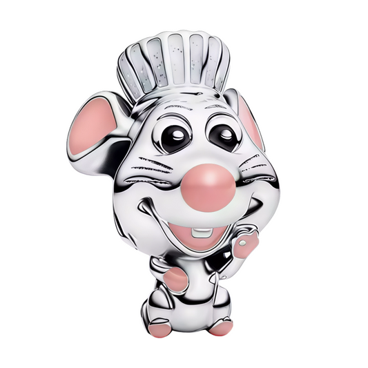 Ajoutez une touche gourmande et attachante à votre collection avec ce charm en Argent 925 (S925), représentant Rémy, le talentueux rat chef du film Ratatouille. Un bijou adorable et plein de caractère parfait pour sublimer vos bracelets et colliers avec une note culinaire et fun.

Caractéristiques
– Matière : Argent 925 (S925).
– Design : Rémy détaillé et expressif.
– Coloris : Argenté brillant.
– Compatibilité : Convient aux bracelets à charms type Pandora et colliers.
– Style : Gourmand, attachant et fun.