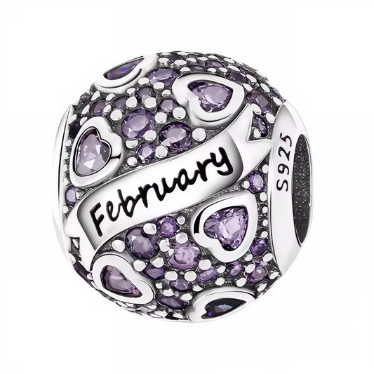 Célébrez votre mois de naissance avec élégance grâce à ce charm rond, orné de strass violettes éclatants, symbole de février. Réalisé en argent 925, ce bijou délicat et raffiné est parfait pour personnaliser votre bracelet ou offrir un cadeau significatif à une personne chère née en février.
