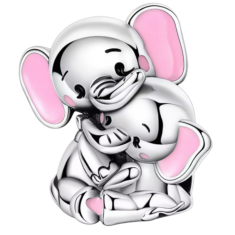 Ce charm bombé en argent 925 montre deux éléphanteaux enlacés câlin affectionné, oreilles roses démesurées yeux ronds pétillants sourires doux, cœur central symbolique. Symbole amour maternel innocence troupeau unis.

Caractéristiques

Matière : Argent 925 émail rose oreilles cœur.
Design : Duo éléphants câlin cœur, bélière intégrée.
Compatibilité : Bracelets colliers thèmes famille animaux.