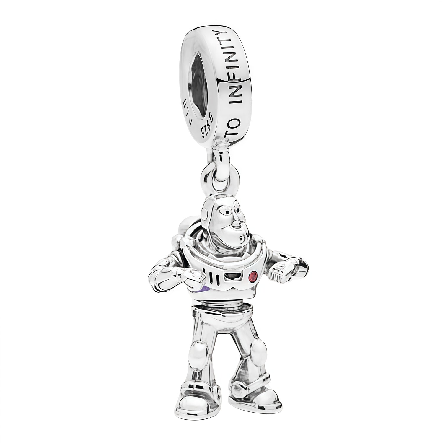 Apporte une touche galactique et fun à ton bracelet avec ce charm pendentif inspiré de Buzz l’Éclair. Son design en argent 925 met en avant le célèbre ranger de l’espace dans une version sobre et élégante, tout en gardant ses détails iconiques pour un rendu collector. Un bijou Disney Pixar parfait pour les fans de Toy Story et des aventures “vers l’infini et au-delà”.

Caractéristiques :

- Matière : Argent 925.
- Design : Buzz l’Éclair en charm pendentif tout argenté avec détails soignés.
- Dimensions : Ta