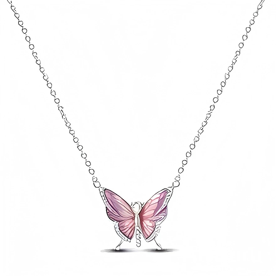 Ce collier en argent fin met en valeur un pendentif papillon délicat aux ailes facettées dans des tons dégradés de rose, qui captent joliment la lumière à chaque mouvement. Le papillon est suspendu au centre d’une chaîne légère composée de petits maillons ronds réguliers, ce qui lui permet de rester bien centré sur le décolleté pour un effet à la fois discret et lumineux.

Caractéristiques :

-Matière : Argent fin avec rose facetté.
-Design : Pendentif papillon aux ailes sculptées, monté sur une chaîne fine