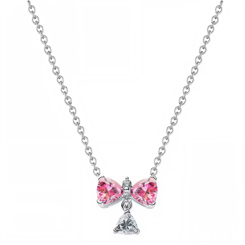 Ajoute une touche de douceur et d’élégance à ton style avec ce collier en argent sterling 925, sublimé par un délicat nœud rose aux finitions brillantes. Symbole d’attachement et de féminité, ce bijou raffiné illumine ton décolleté avec une note tendre et romantique. À la fois discret et charmant, il s’adapte parfaitement à toutes les occasions.

Caractéristiques :

- Matière : Argent 925.
- Design : Pendentif nœud rose détaillé avec finition brillante et élégante.
- Longueur : Chaîne ajustable pour un port