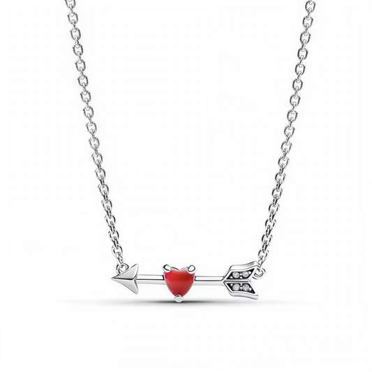 Ce collier élégant combine la symbolique de l'amour et de la direction avec un design raffiné. Une flèche délicate traverse un cœur rouge lumineux, créant un équilibre parfait entre force et tendresse. Ce bijou moderne et romantique apportera une touche de passion et de dynamisme à votre look, idéal pour les occasions spéciales ou pour ajouter du charme à votre quotidien.
