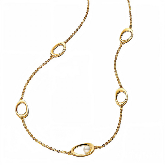Apportez une touche de raffinement naturel à votre look avec ce collier délicat. Son pendentif aux courbes organiques met en valeur une perle de culture d'eau douce traitée d’un blanc lumineux, créant un contraste subtil entre élégance brute et pureté intemporelle. Réalisé en métal doré, ce bijou est idéal pour sublimer votre style au quotidien, avec simplicité et distinction.