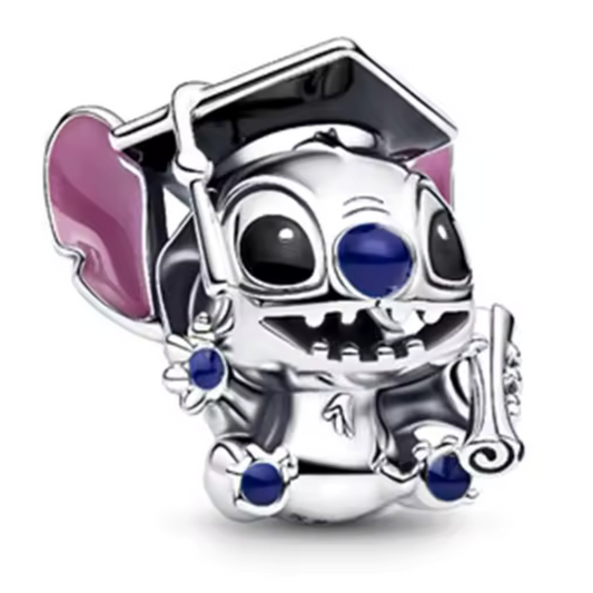 Stitch Charm with Graduation Hat – A Keepsake of Success