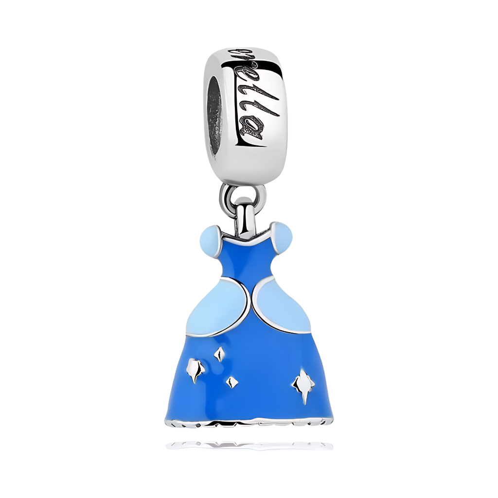 Charm Pendentif - Robe Bleue Étincelante