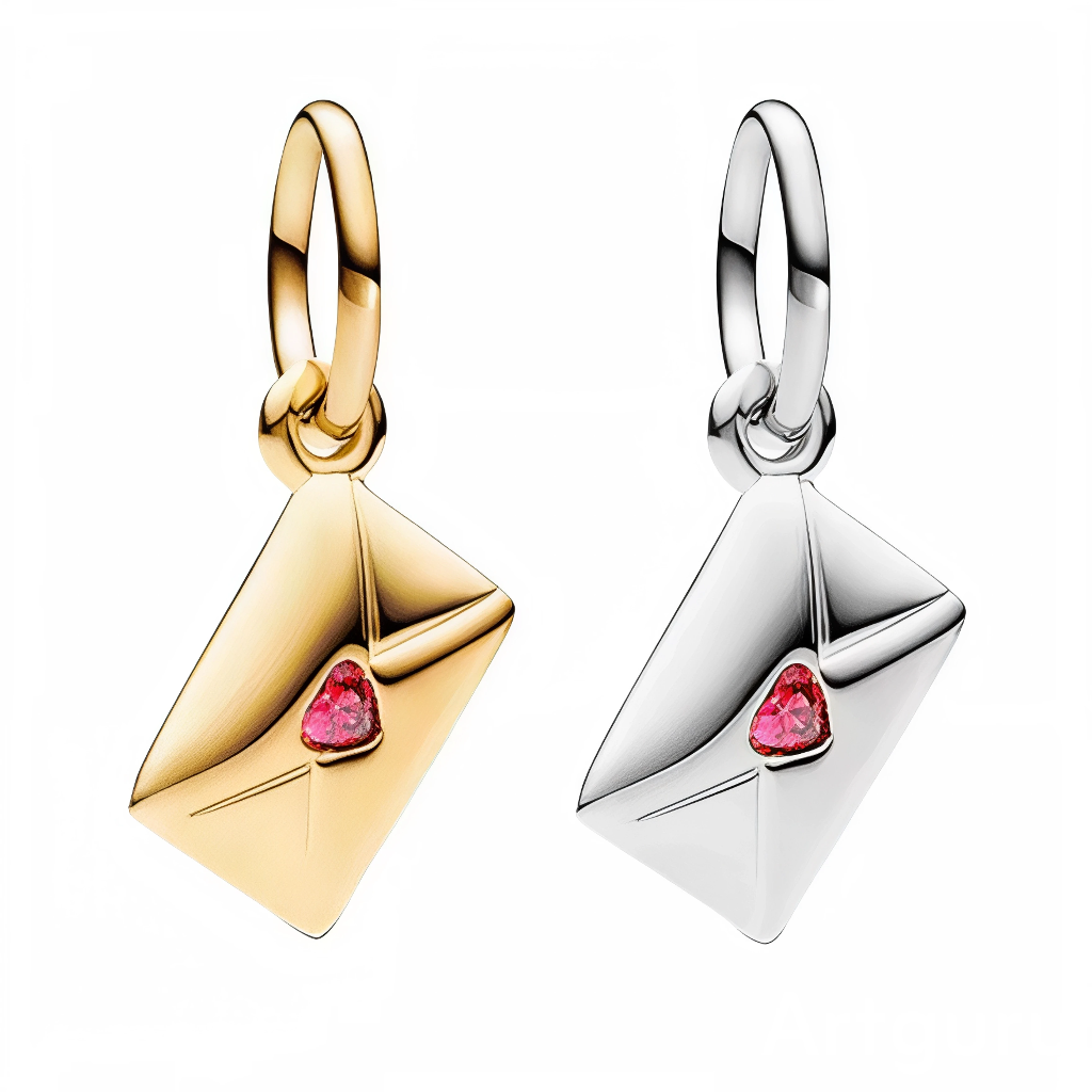 Liebesbrief-Anhänger (Gold oder Silber)