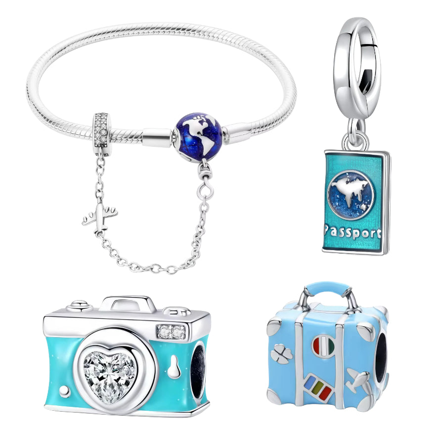 Bundle - Travel and Adventure Bracelet with 3 Charms