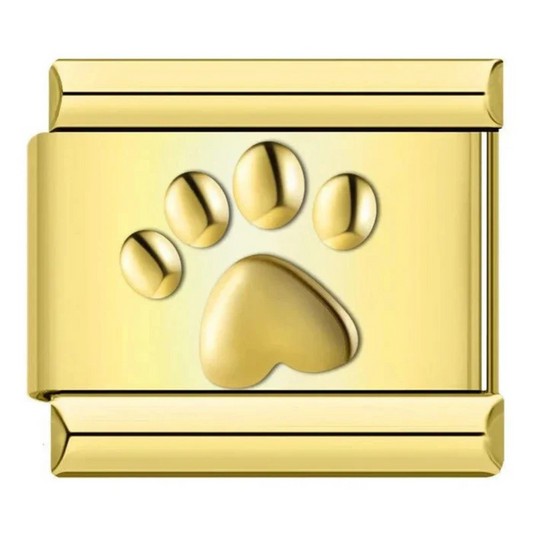 Italian Charm - Dog Paw Print (Silver, Gold or Rose Gold)