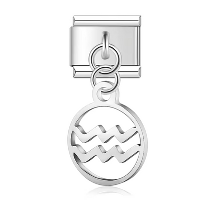 Italian Charm - Silver Zodiac Sign Pendant