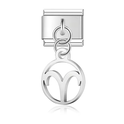 Italian Charm - Silver Zodiac Sign Pendant