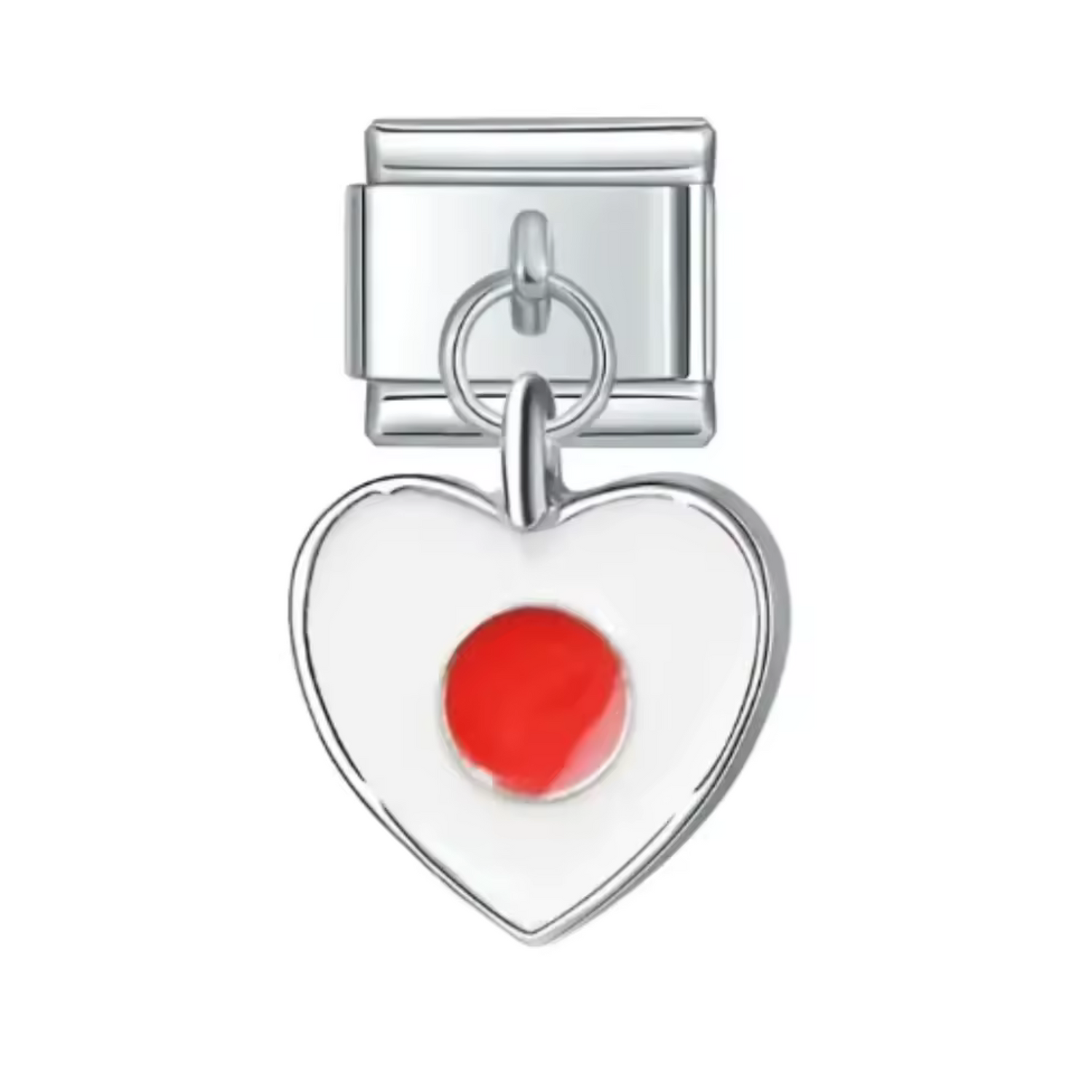 Italian Charm - Japan Flag Heart Pendant