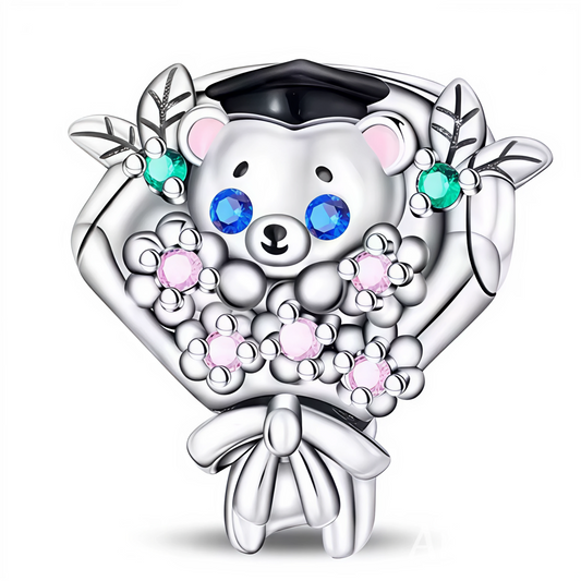 Charm – Blumenstrauß mit Absolventen-Teddybär