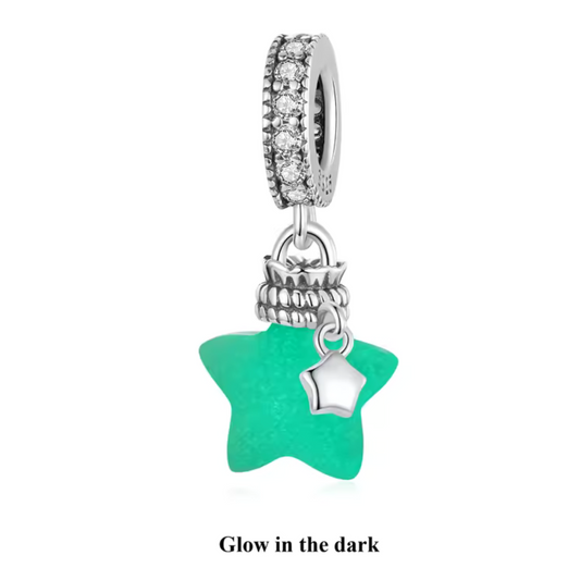 Stern-Anhänger-Charm - "Glow in the Dark"