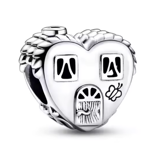 Weißes Herz-Haus-Charm – Symbol der Liebe und des Zuhauses
