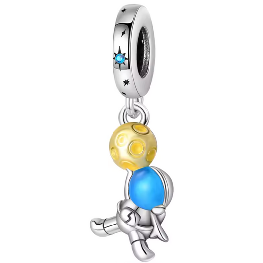 Astronaut and Balloons Charm – Symbol of Exploration and Dreams