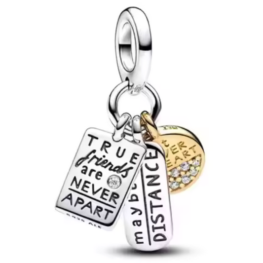 Charm "True Friends Are Never Apart" – Symbole d’Amitié Indéfectible