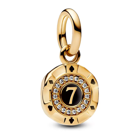 Gold Poker Chip Anhänger Charm