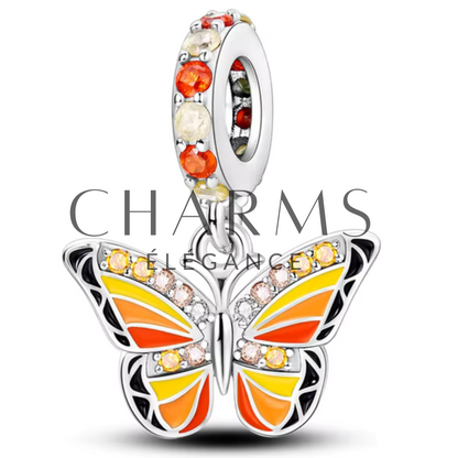 Charm Papillon Jaune et Orange