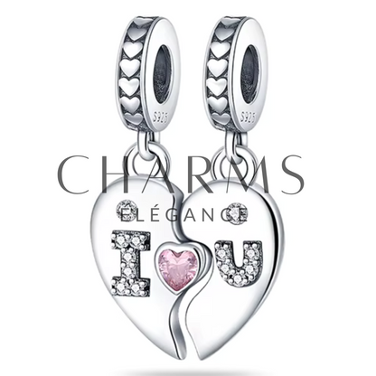 Charm à Partager Cœur "I Love You"