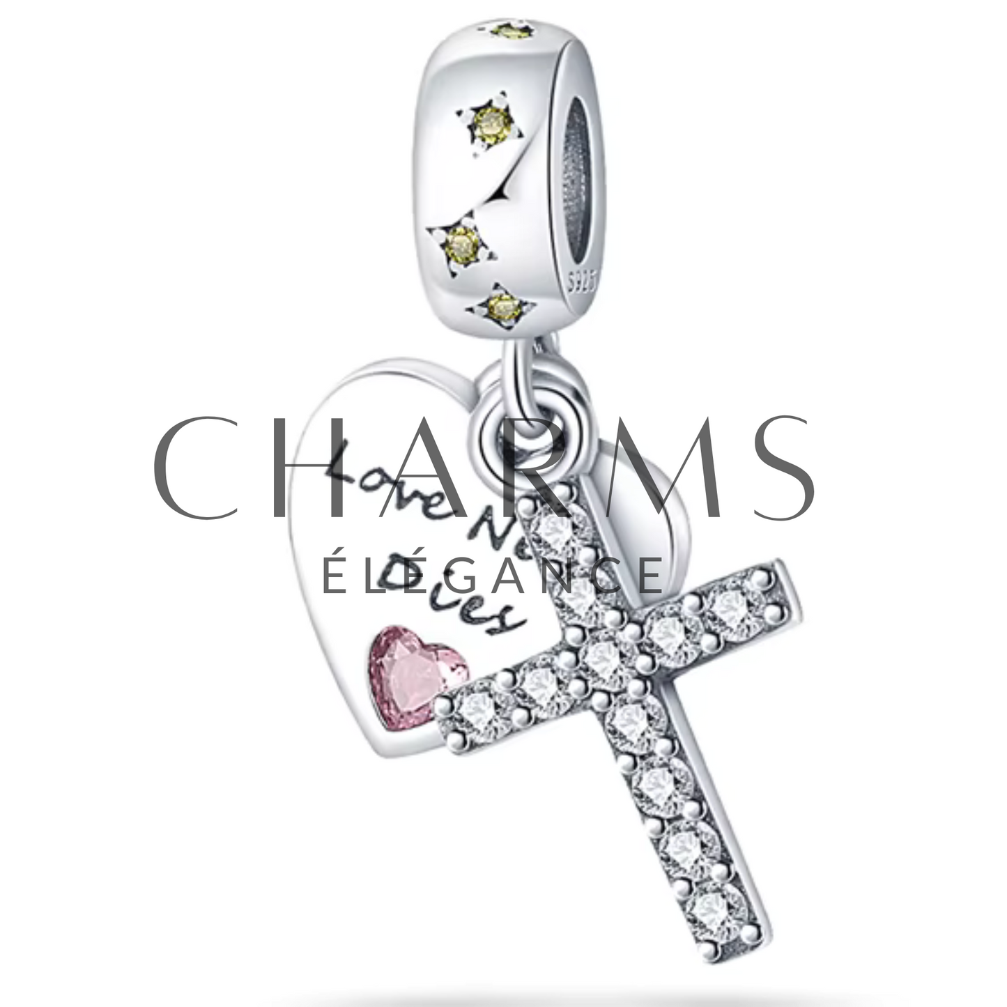 Charm Croix avec un Cœur