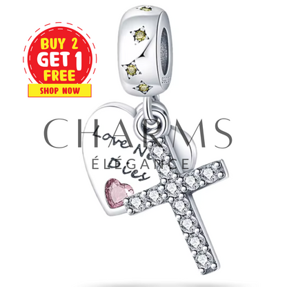 Charm Croix avec un Cœur