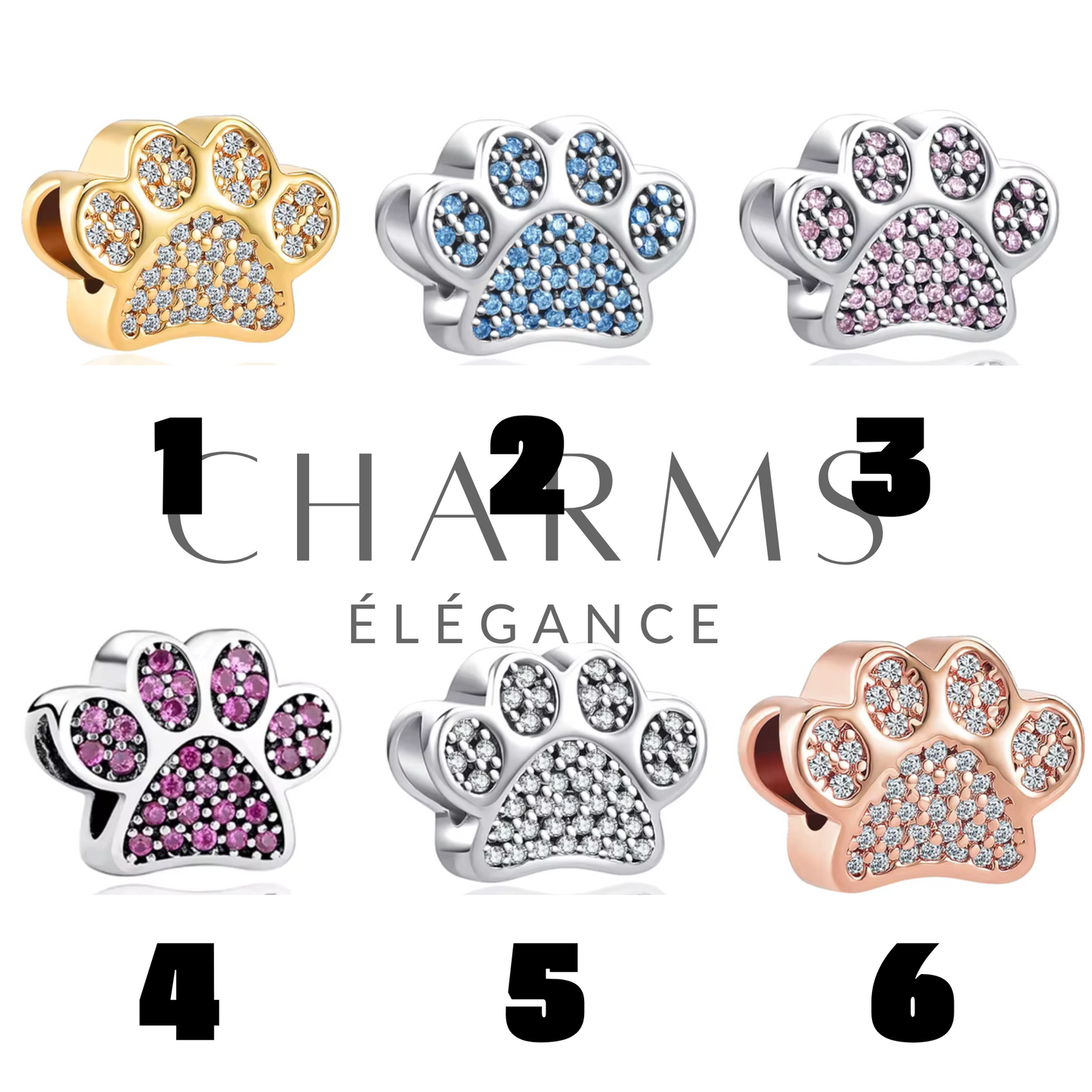 Charms Empreintes de Patte – 6 Modèles au Choix