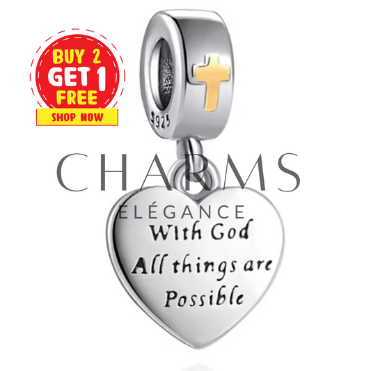 Charm Cœur "With God"