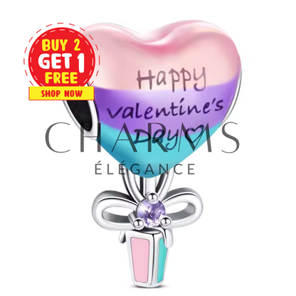 Charm Cadeau Cœur - Happy Valentine's Day