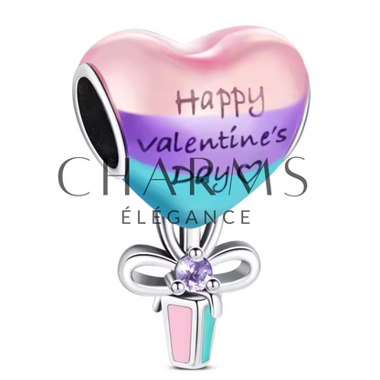 Charm Cadeau Cœur - Happy Valentine's Day