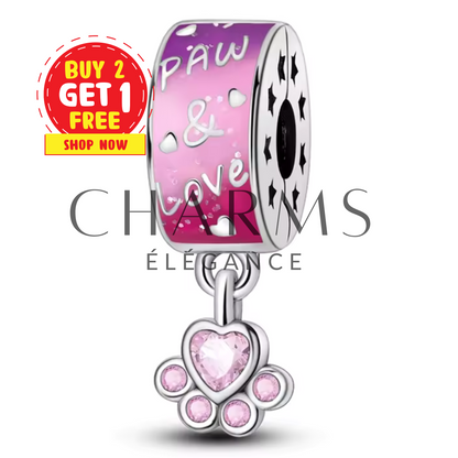 Charm Paw & Love – Patte de Chien Suspendue