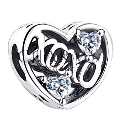 Charm Cœur avec Inscription "XOXO"