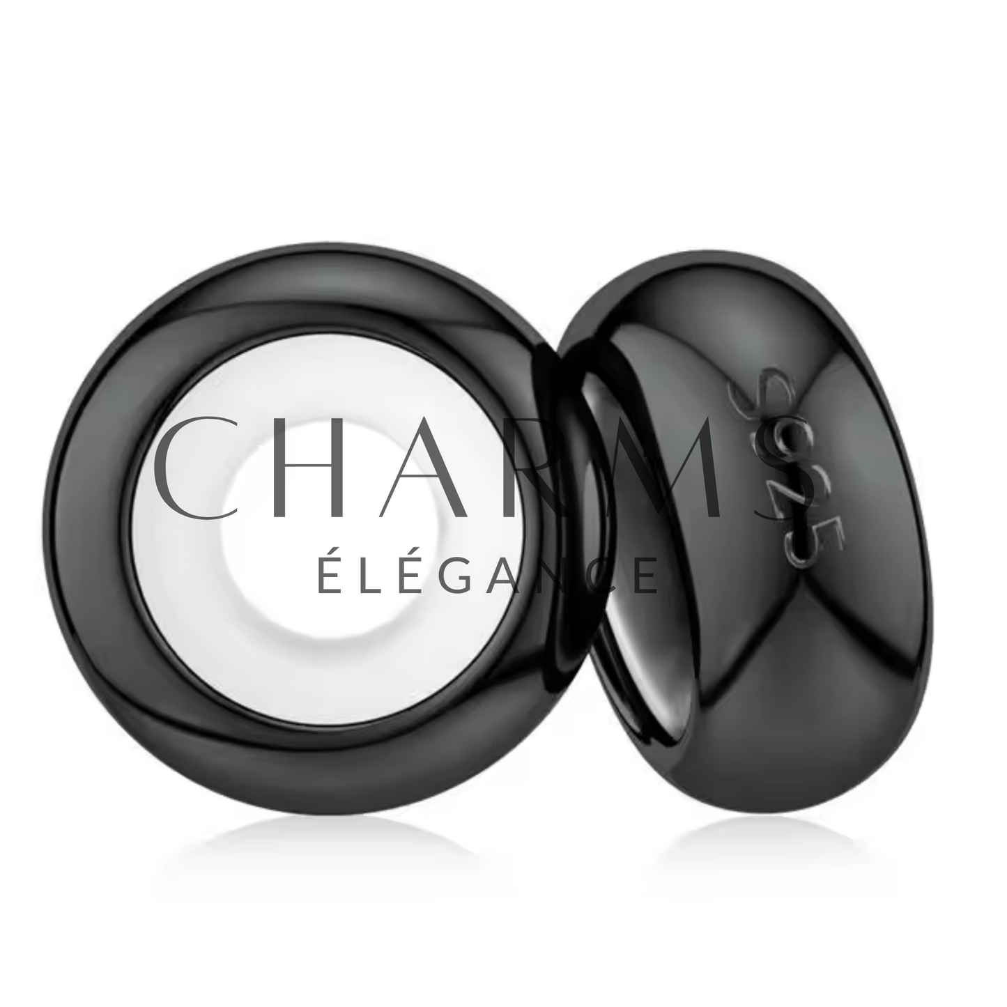 Schwarzer Spacer Charm – Eleganz und Modernität