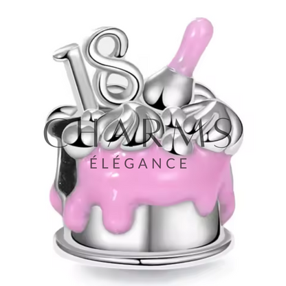 Charm Gâteau d'Anniversaire – Célébration des 18 Ans