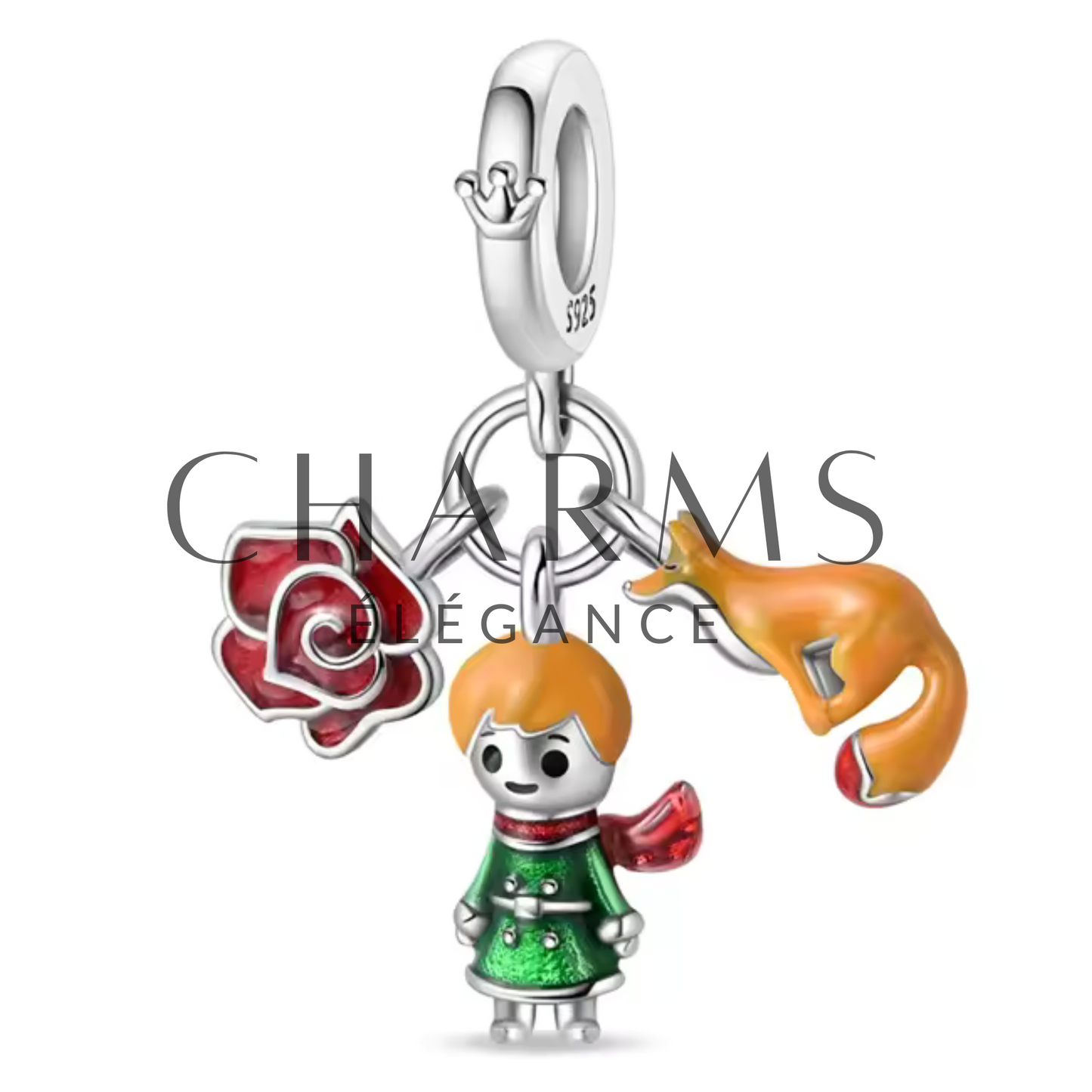 Charm Le Petit Prince avec son Renard et la Rose