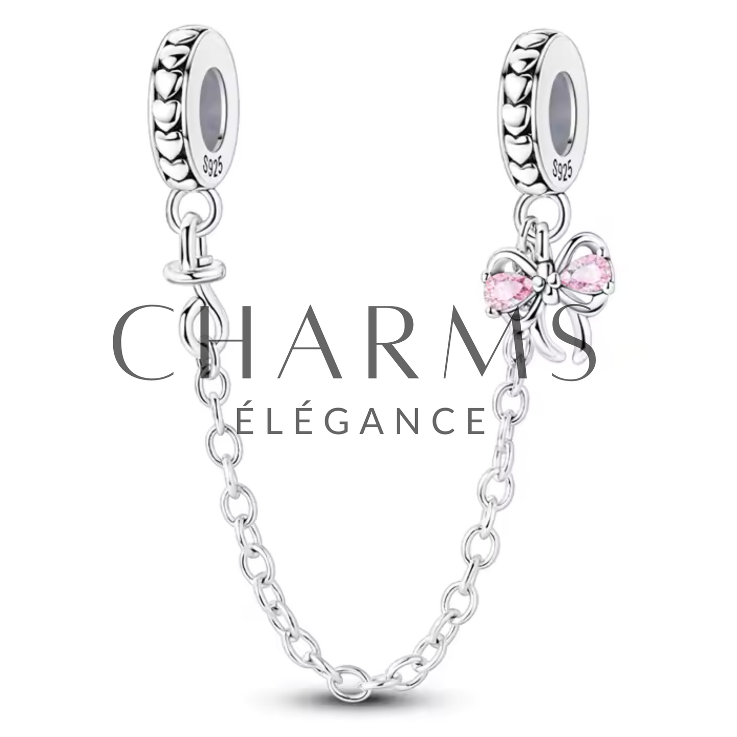 Charm Chaîne de Sécurité Noeud et Rose