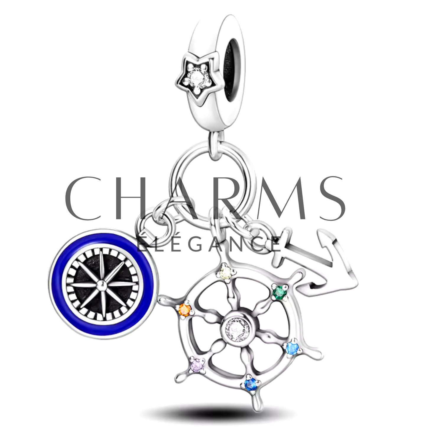 Charm Aventure Maritime – Boussole, Gouvernail & Ancre