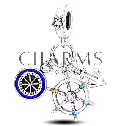 Charm Aventure Maritime – Boussole, Gouvernail & Ancre