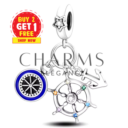 Charm Aventure Maritime – Boussole, Gouvernail & Ancre