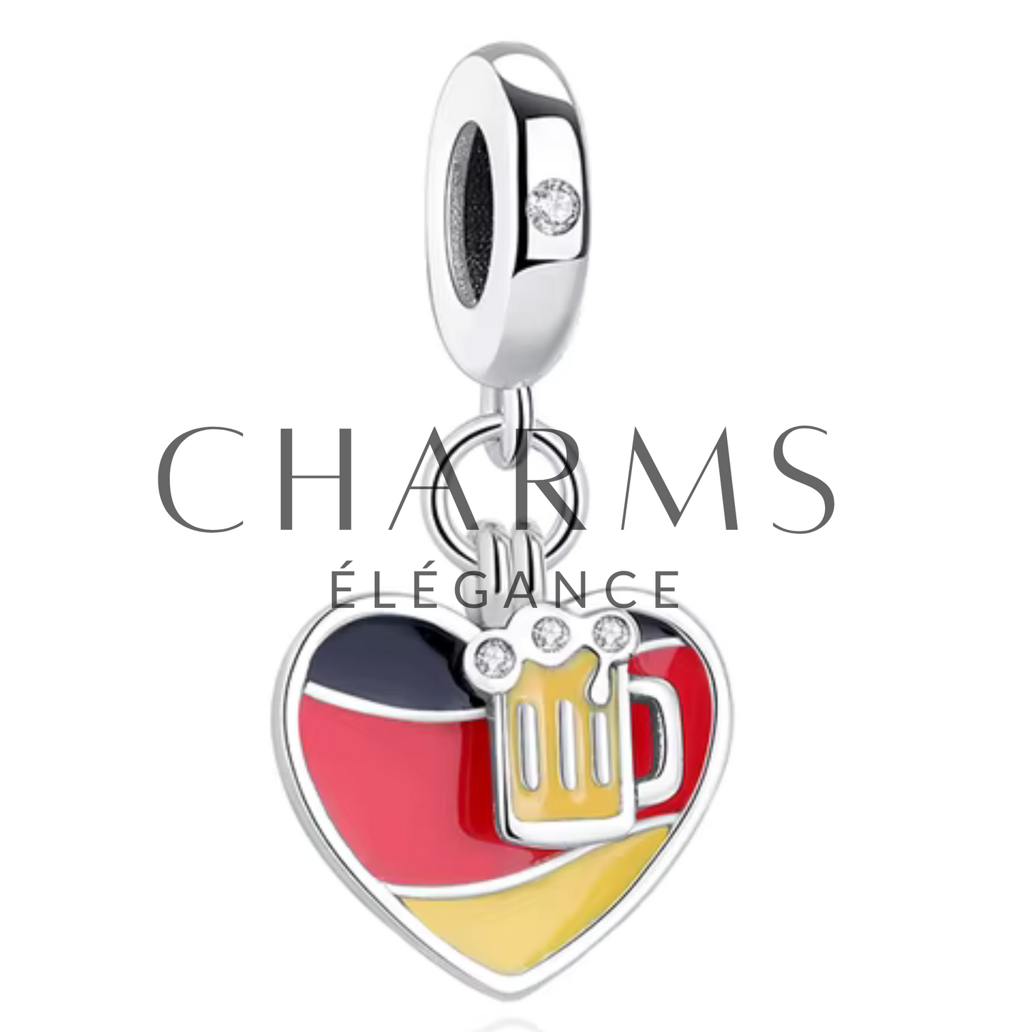 Charm - Cœur avec Drapeau de l'Allemagne et Bière