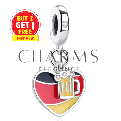 Charm - Cœur avec Drapeau de l'Allemagne et Bière