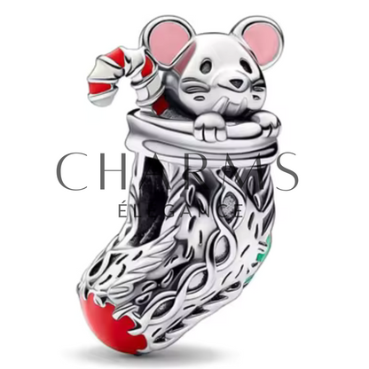 Charm - Chaussette de Noël avec une Souris