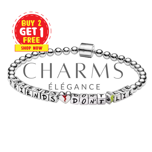 Bracelet Argenté Stranger Things "Friends Don't Lie" – Amitié et Fidélité Éternelle