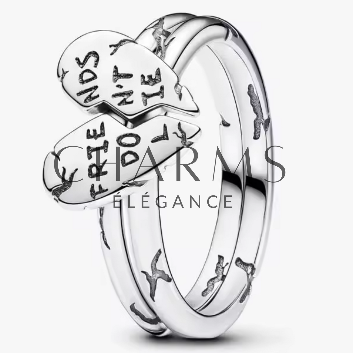 Bague Argentée Stranger Things "Friends Don't Lie" – Amitié et Magie de l'Univers Surnaturel